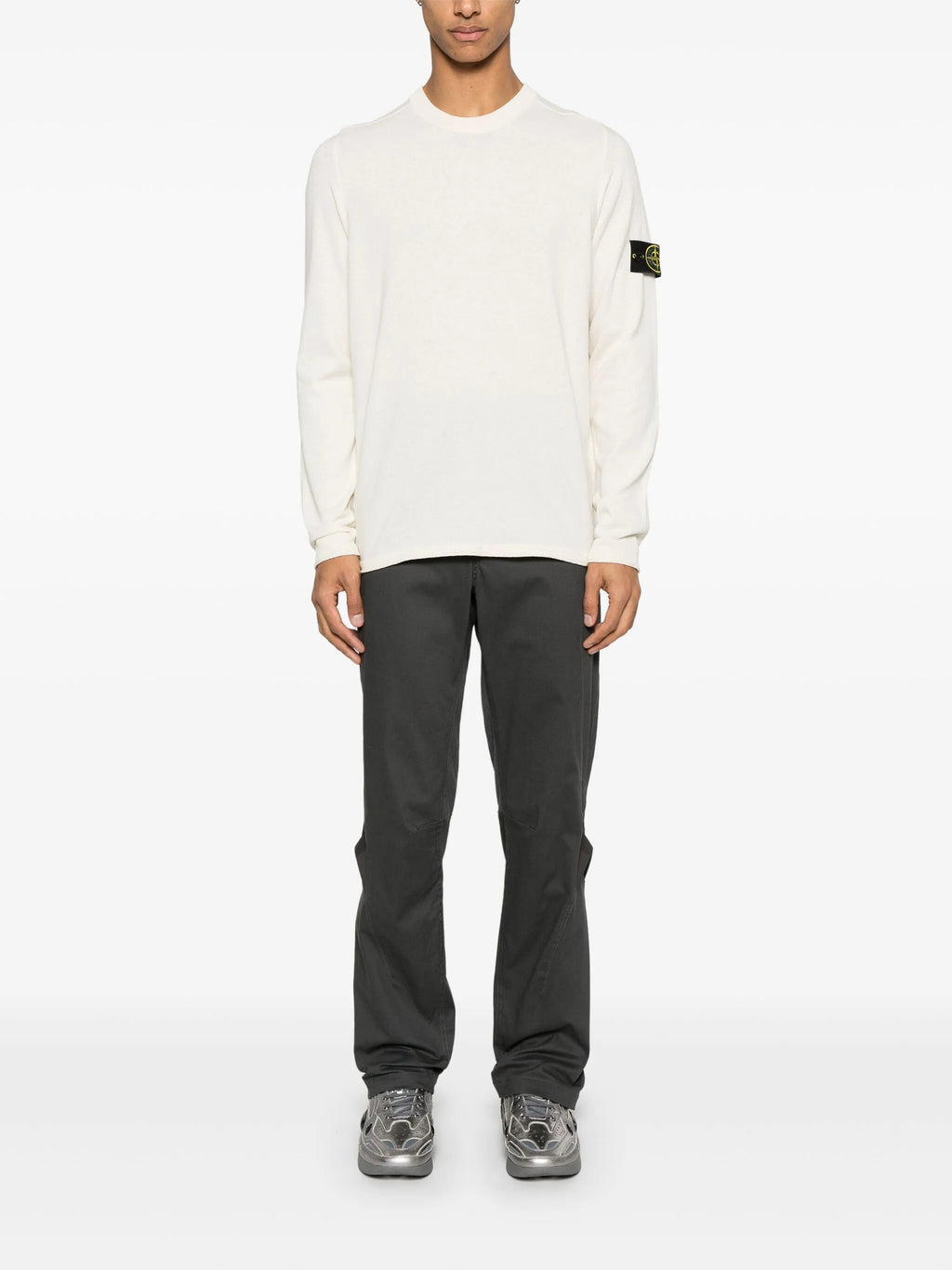 Stone Island Pull Col Rond Beige