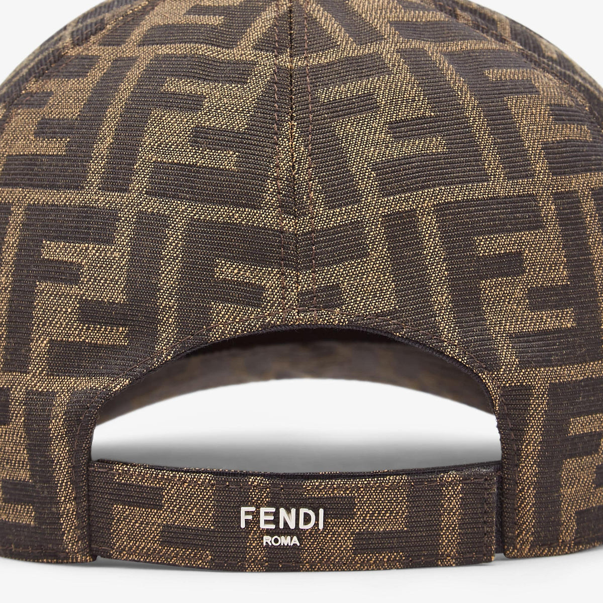 Casquette de baseball en tissu jacquard FF brun