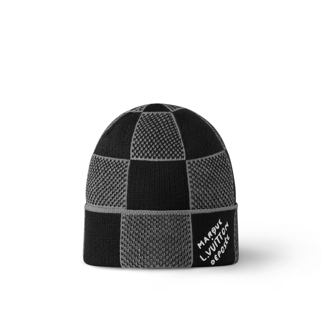 Bonnet et Écharpe Damier Heritage Noir
