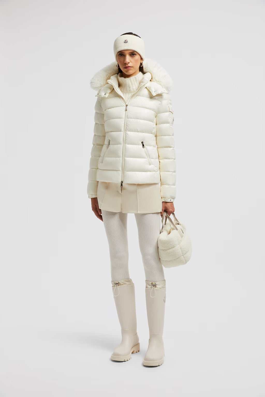 Doudoune courte à capuche Moncler Badyf Blanc