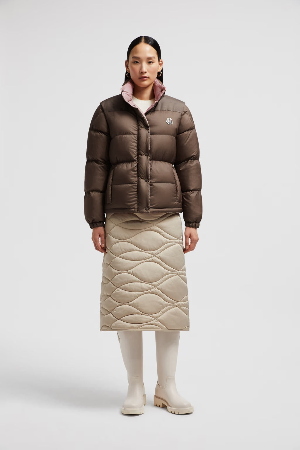 Doudoune courte réversible Moncler Verone Maron